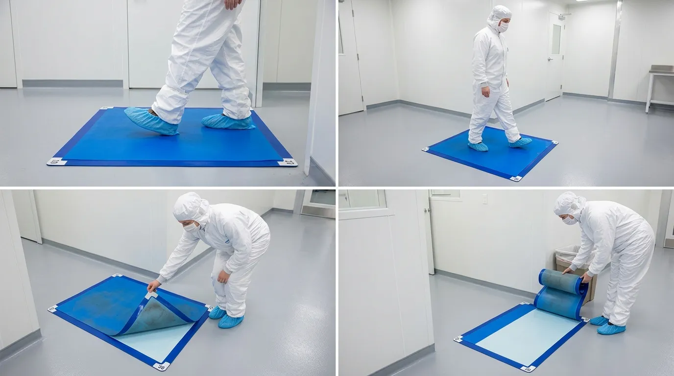 Why use sticky mats in cleanrooms