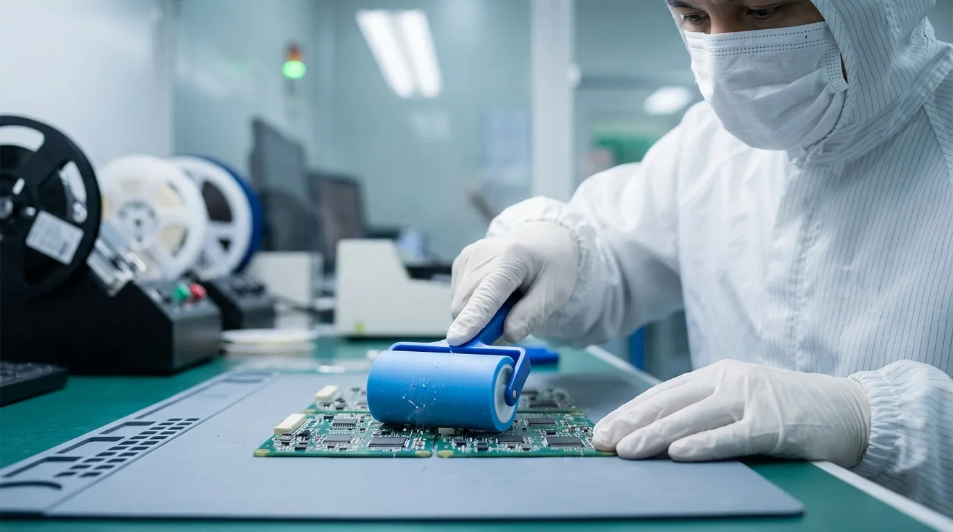 Why use sticky rollers in electronics manufacturing