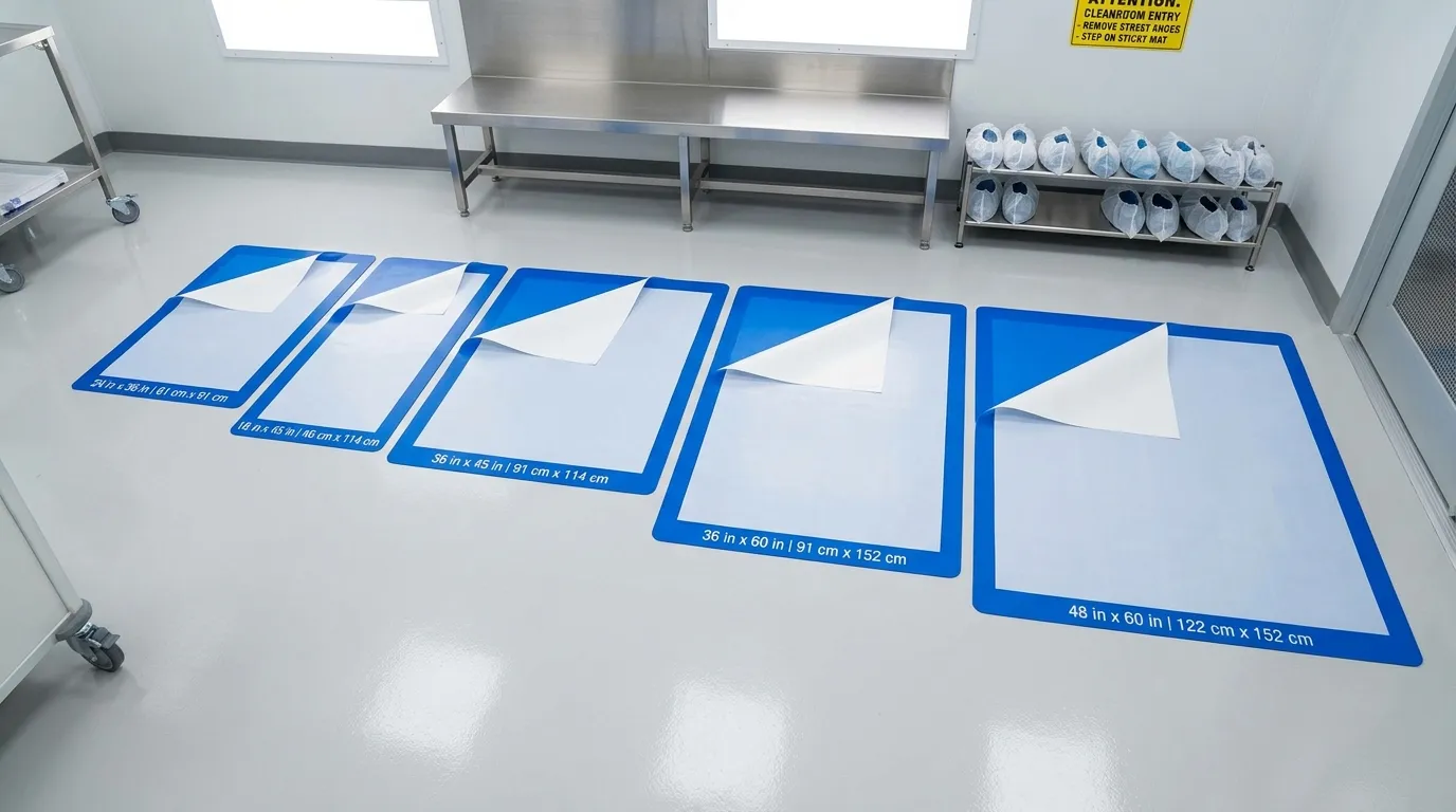 cleanroom sticky mat size guide