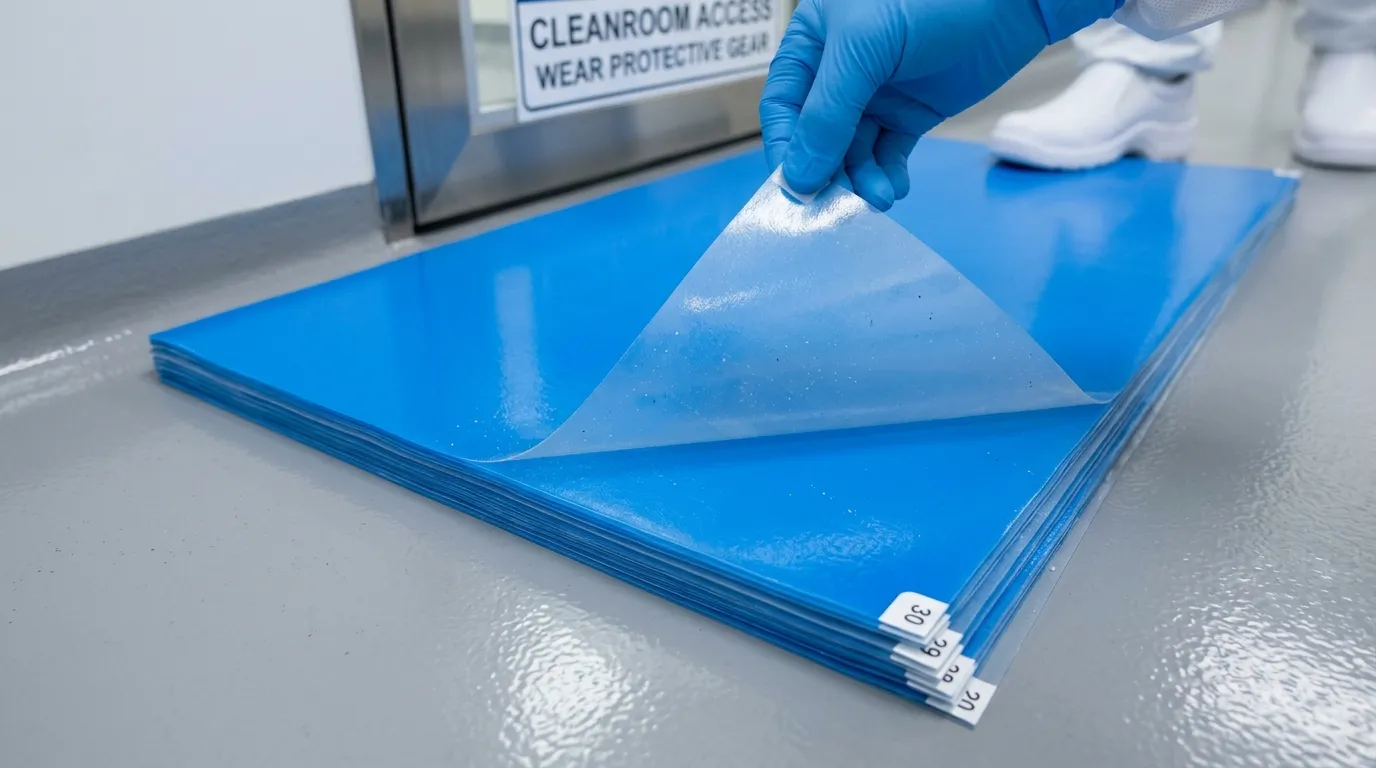 cleanroom tacky mat with peel off layers