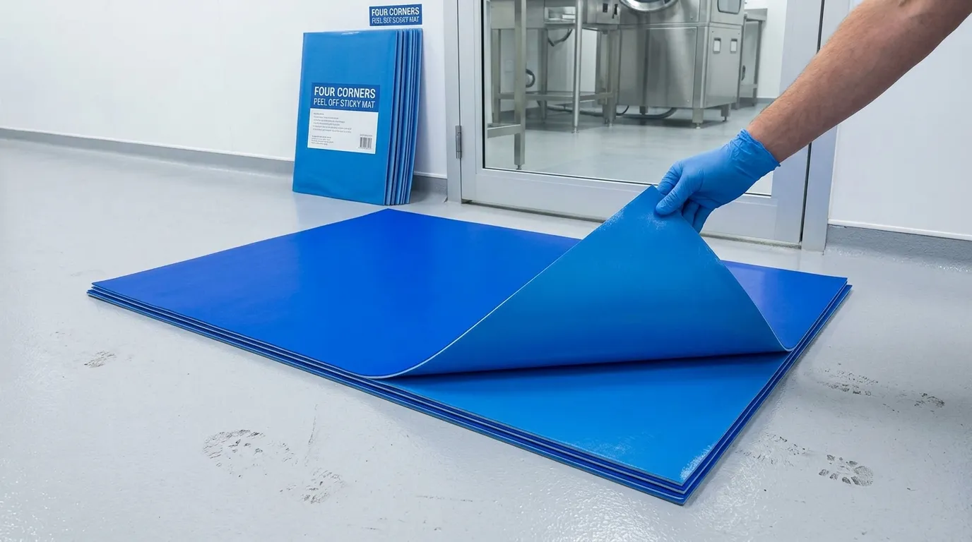 four corners peel off sticky mat