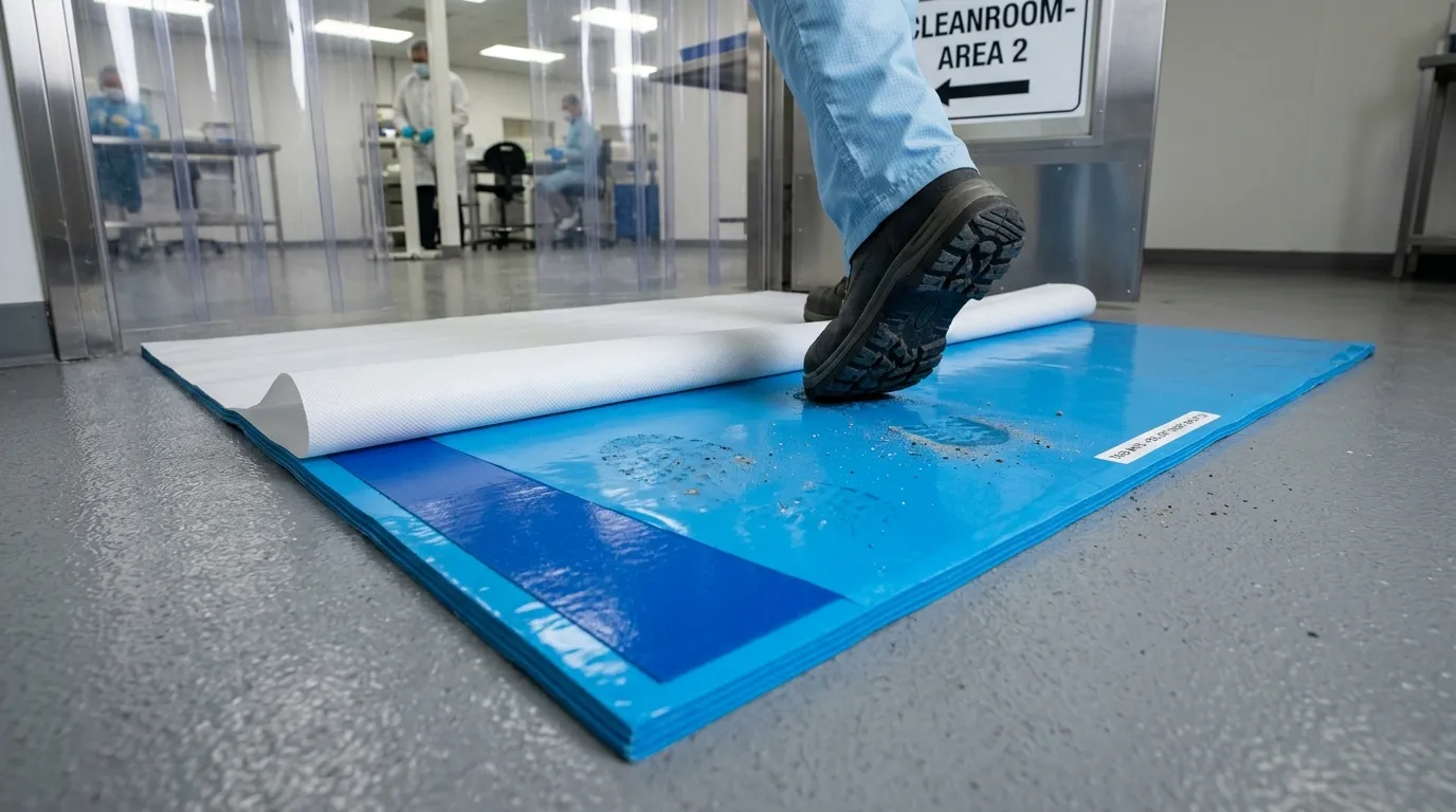 sticky mat for dust and particle control