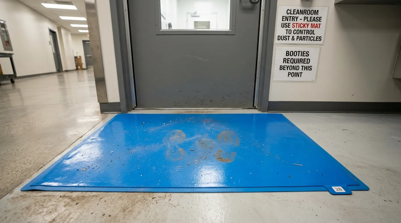 sticky mat for dust and particle control