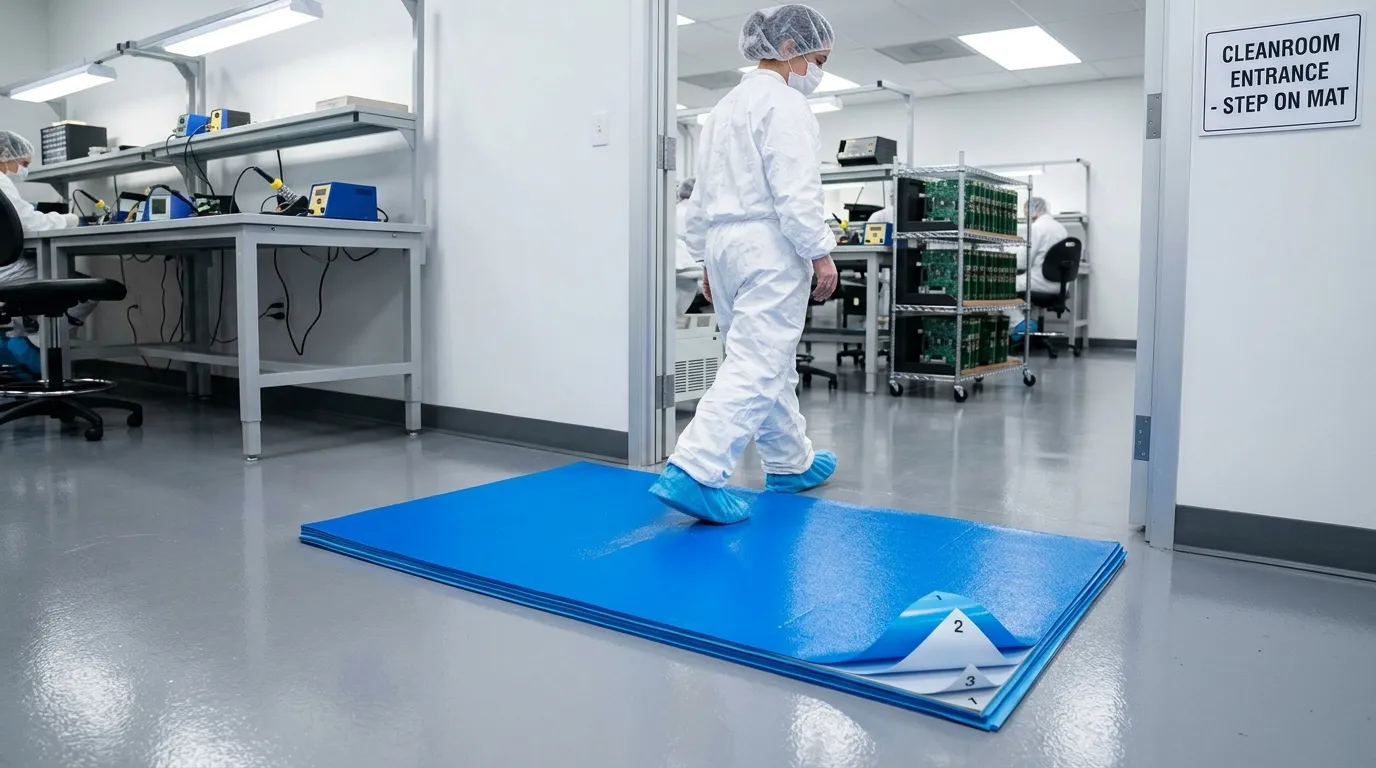 sticky mat for electronics manufacturing