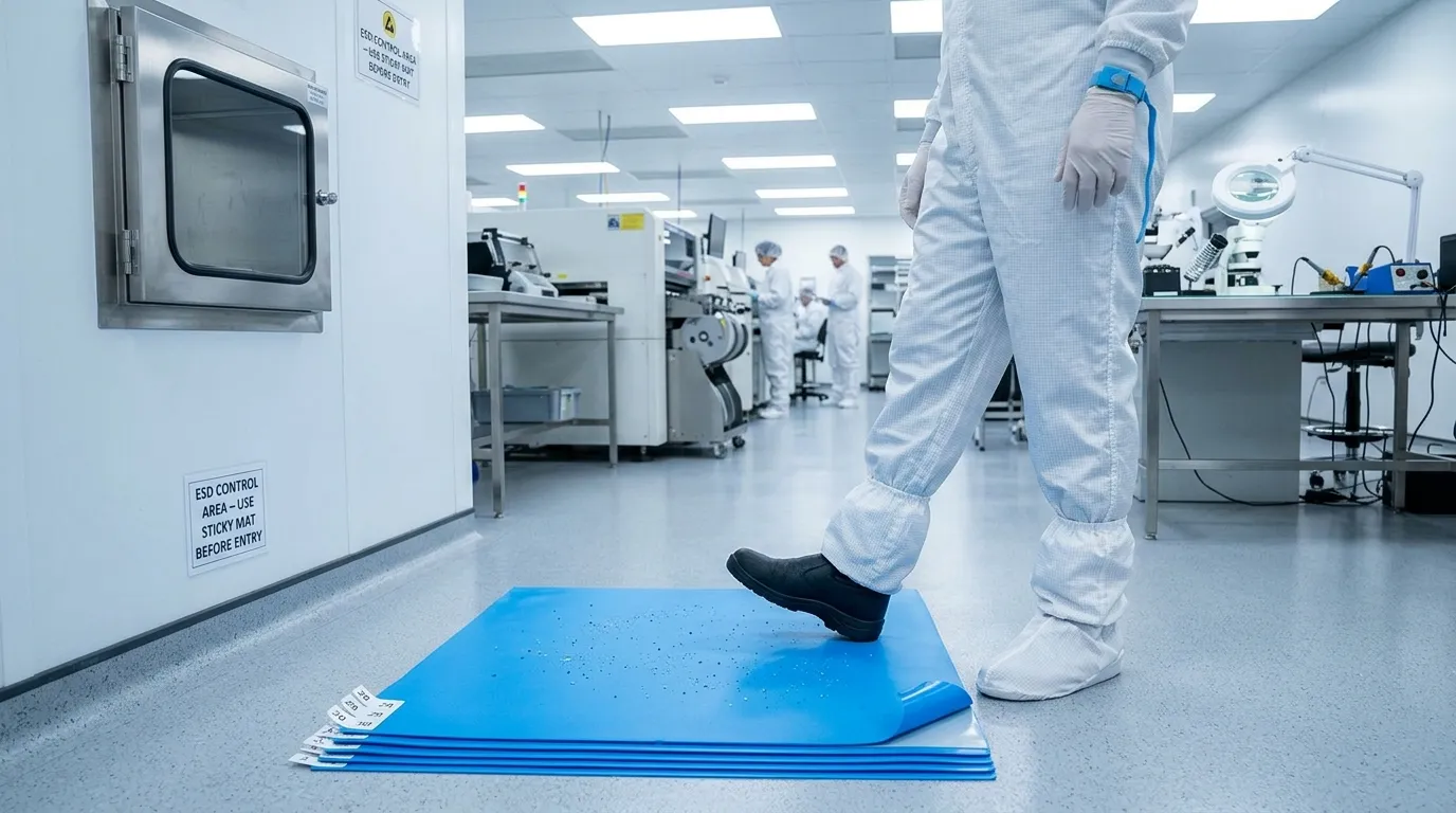 sticky mat for electronics manufacturing