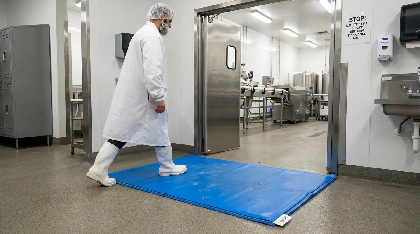 sticky mat for food processing