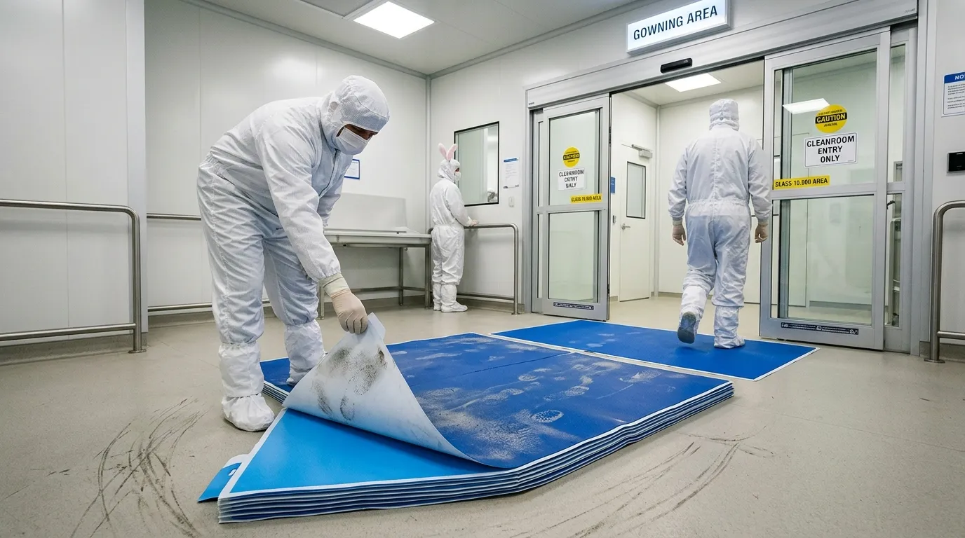 sticky mat for high traffic cleanroom entrance