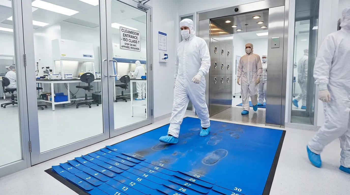 sticky mat for high traffic cleanroom entrance