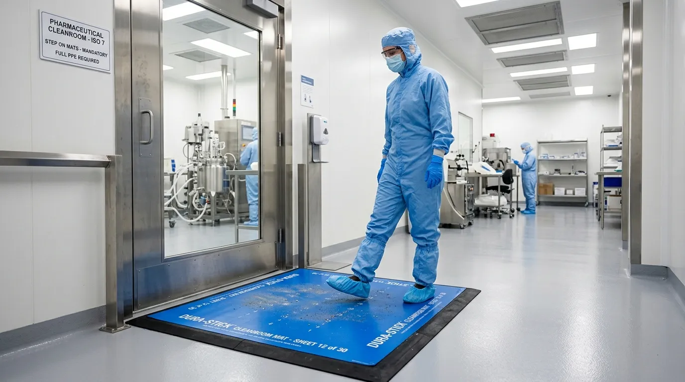 sticky mat for pharmaceutical cleanroom