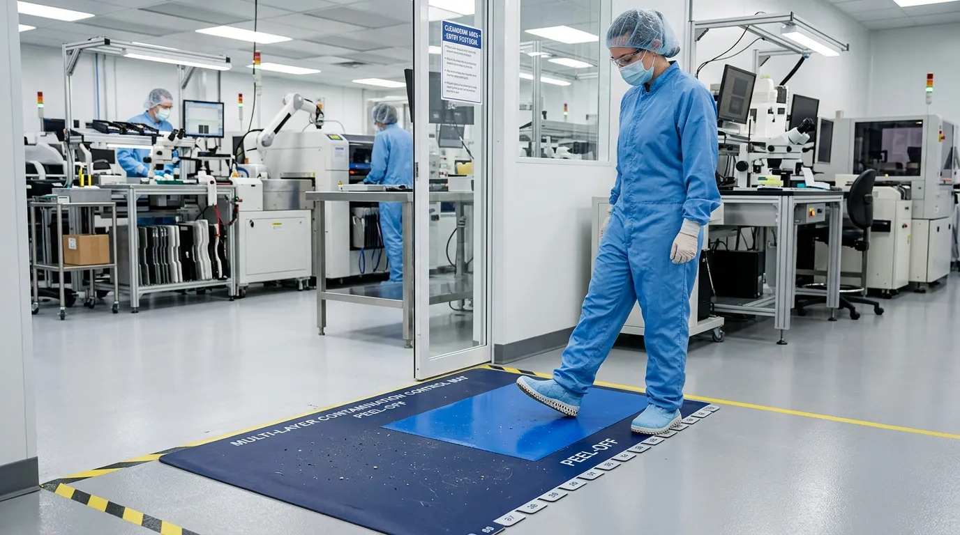 sticky mat for precision manufacturing
