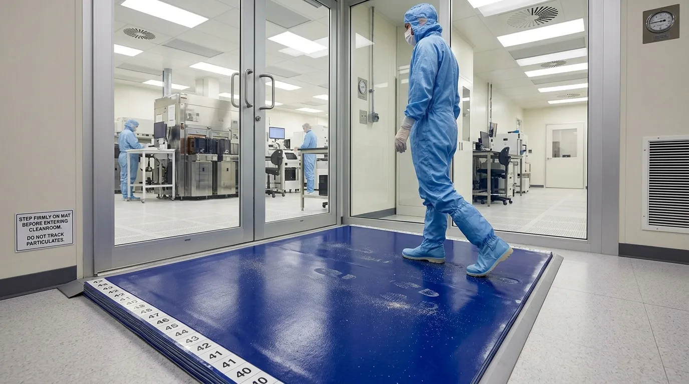 sticky mat for semiconductor cleanroom

