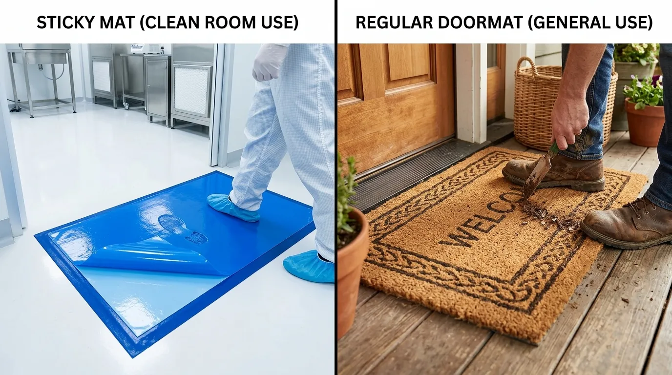 sticky mat vs regular doormat