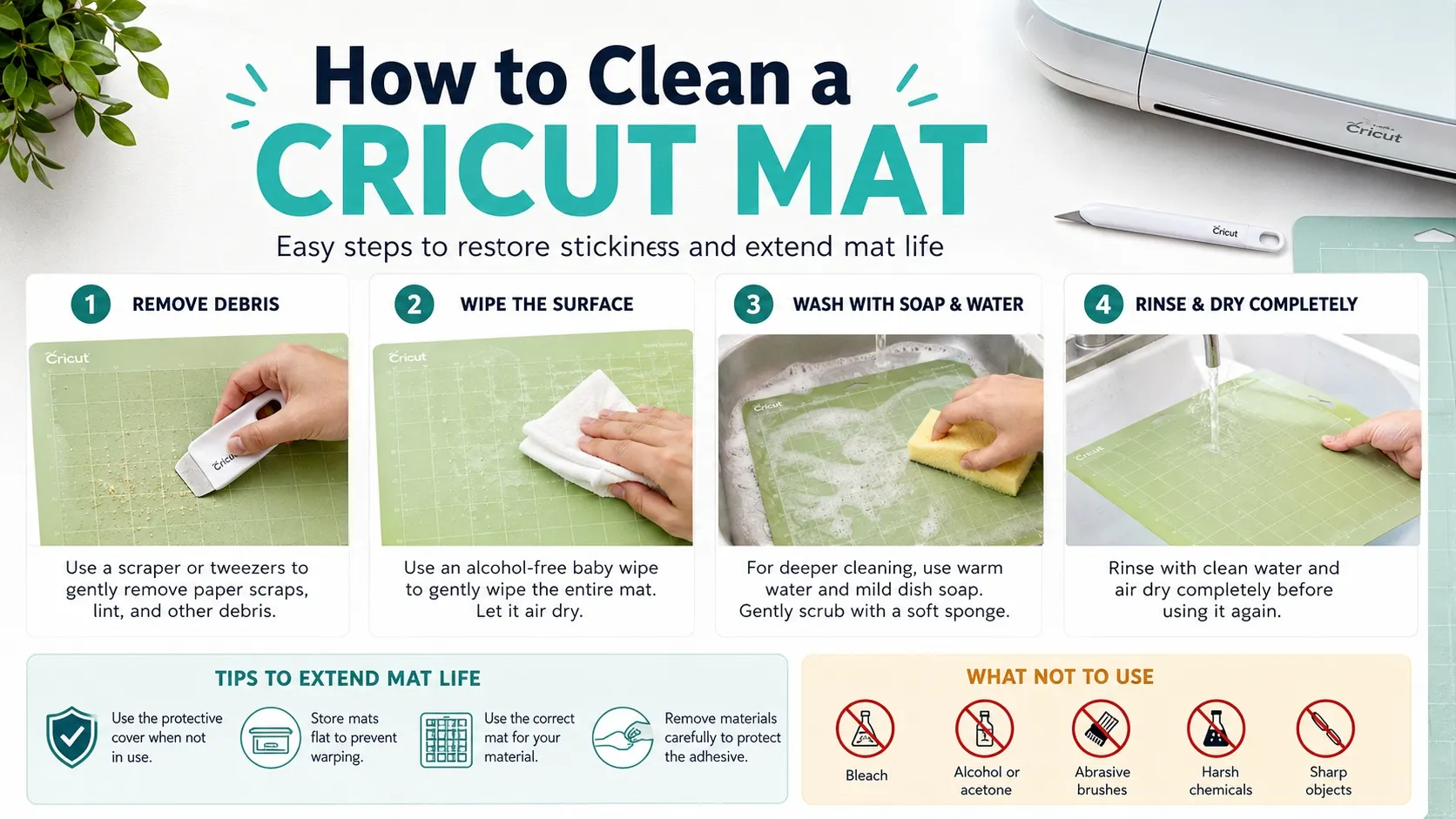 how to clean a cricut mat